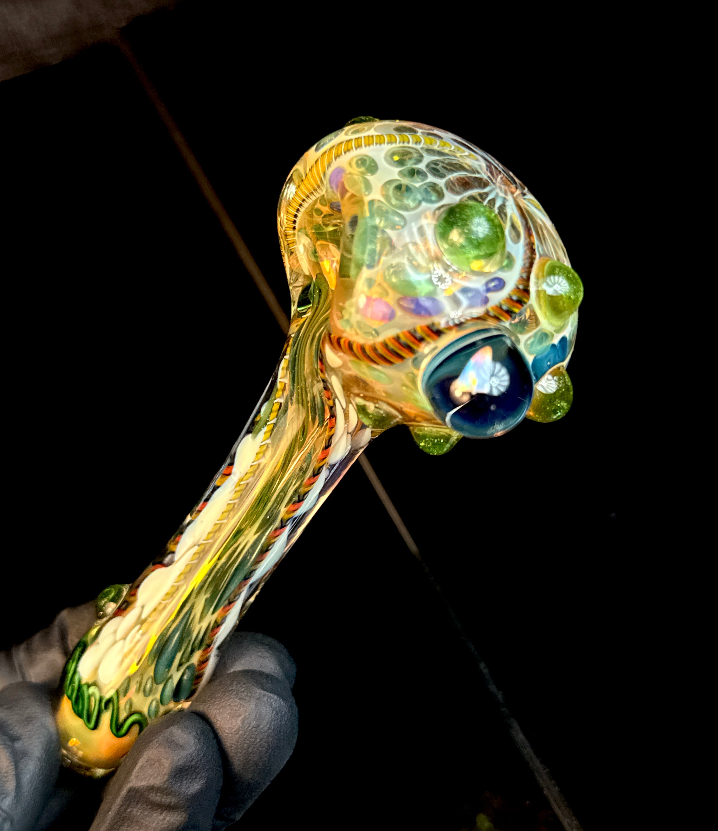 Premo Silver Cane spoon (Green Stardust)