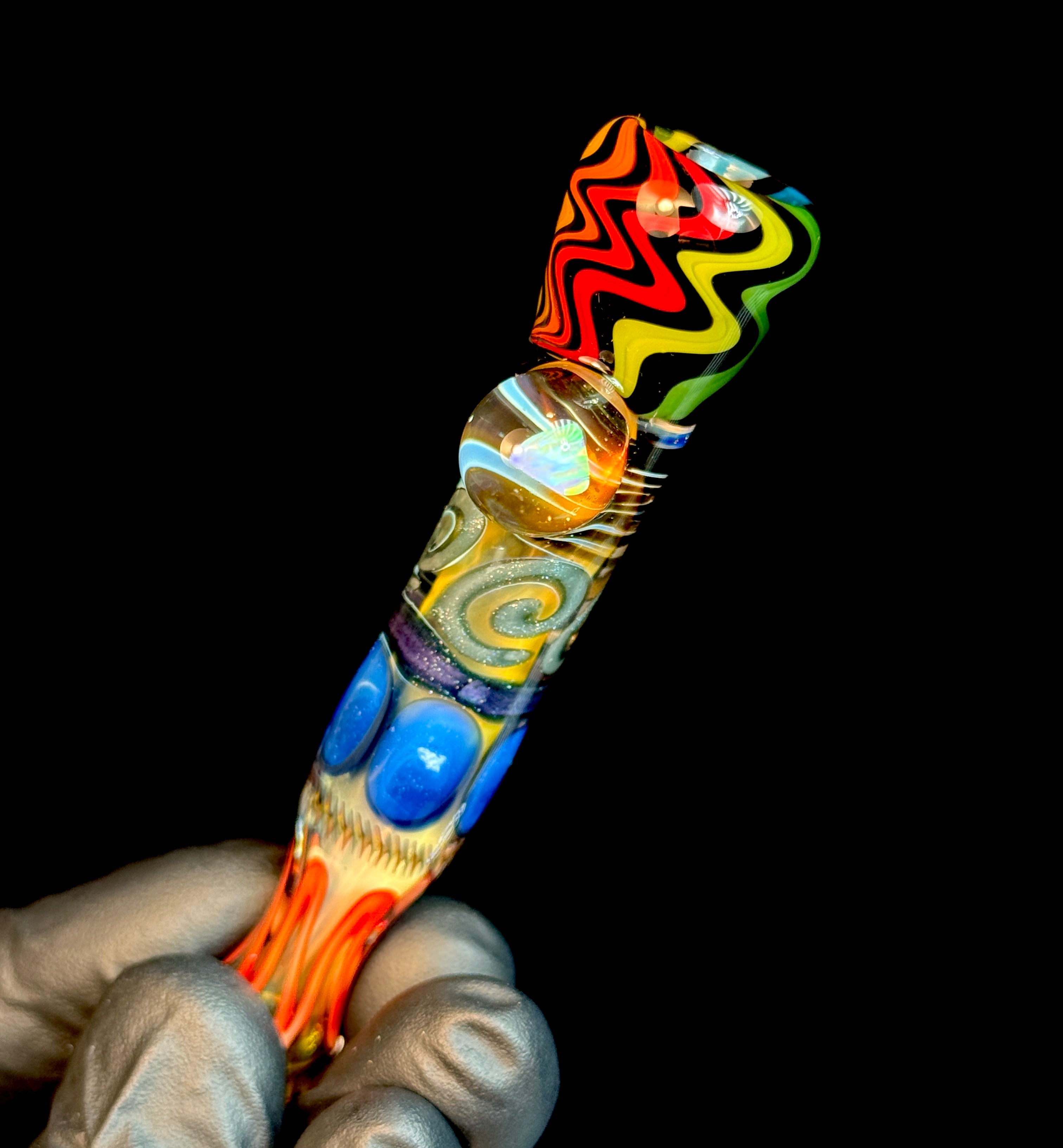 Gold Fume/Black Rainbow Wigwag Bat