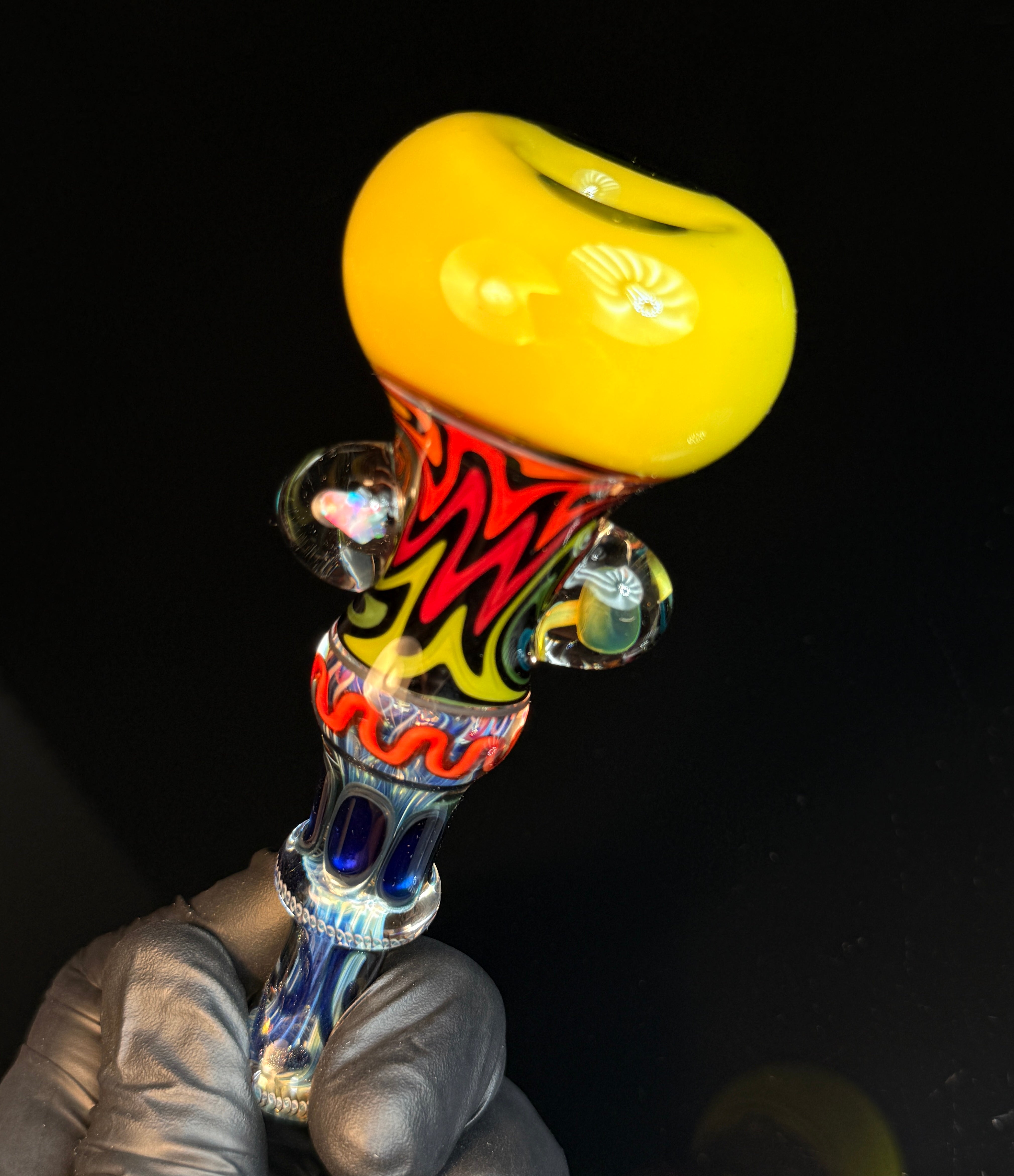 Black Rainbow X Antidote over Yellow Push Chillum