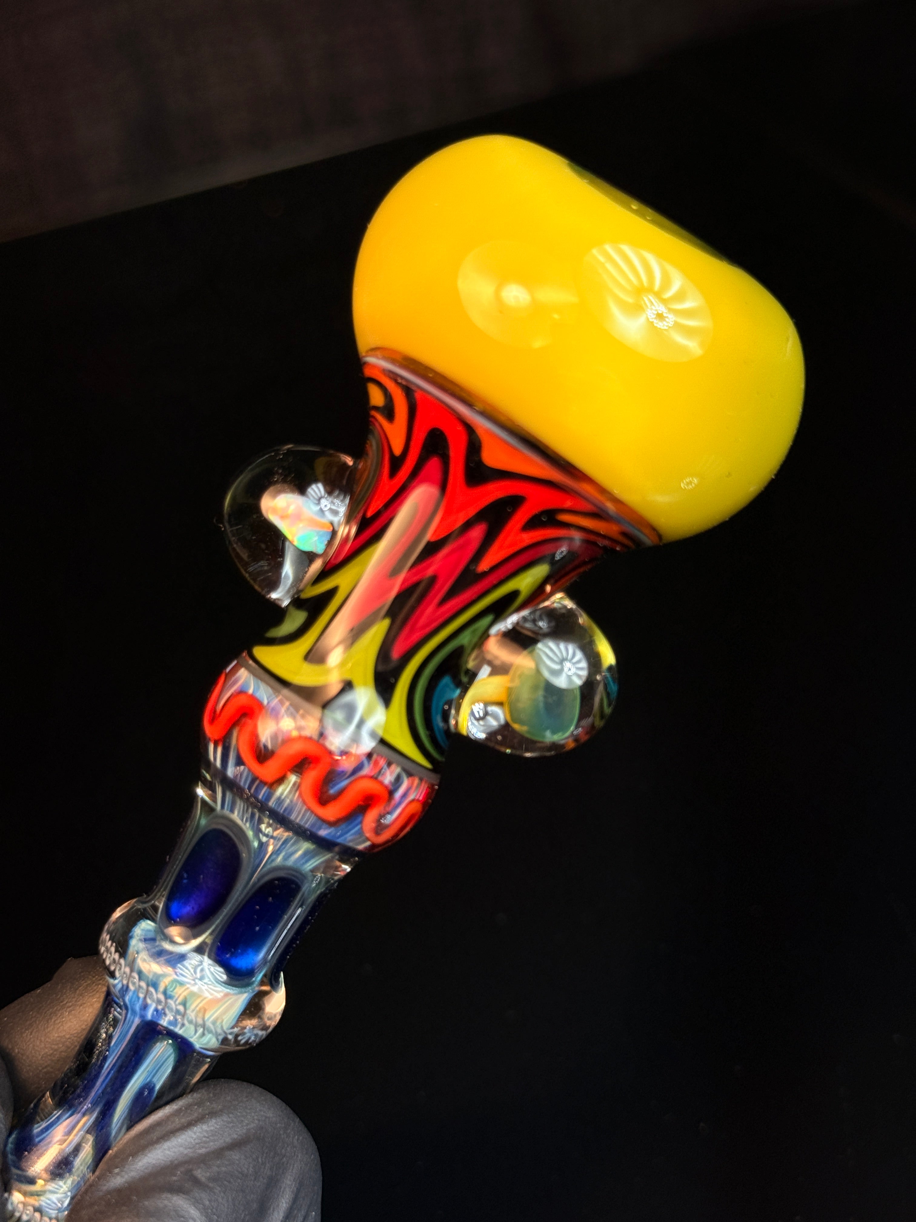 Black Rainbow X Antidote over Yellow Push Chillum