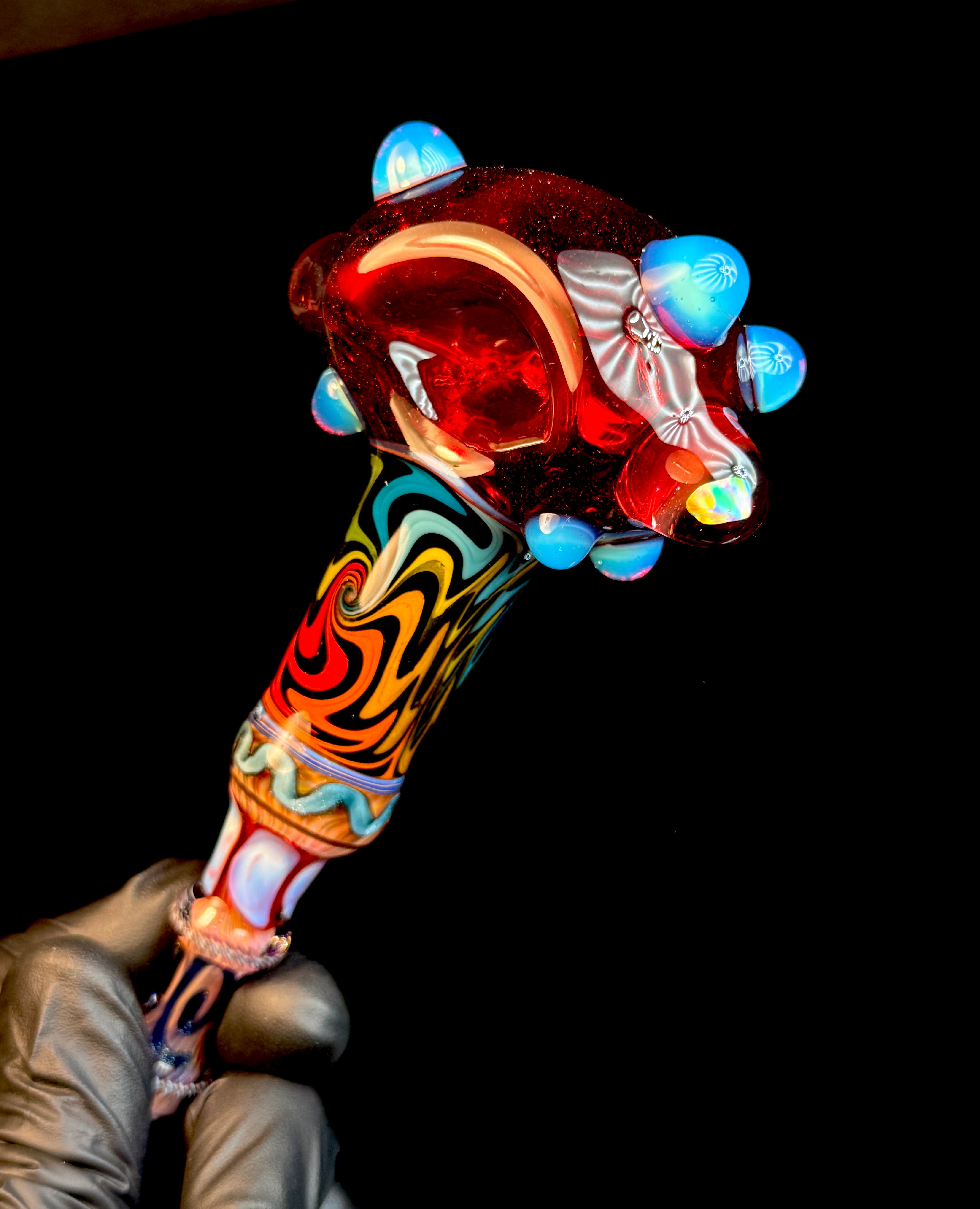 Pomegranate x Black Rainbow Wigwag Pipe