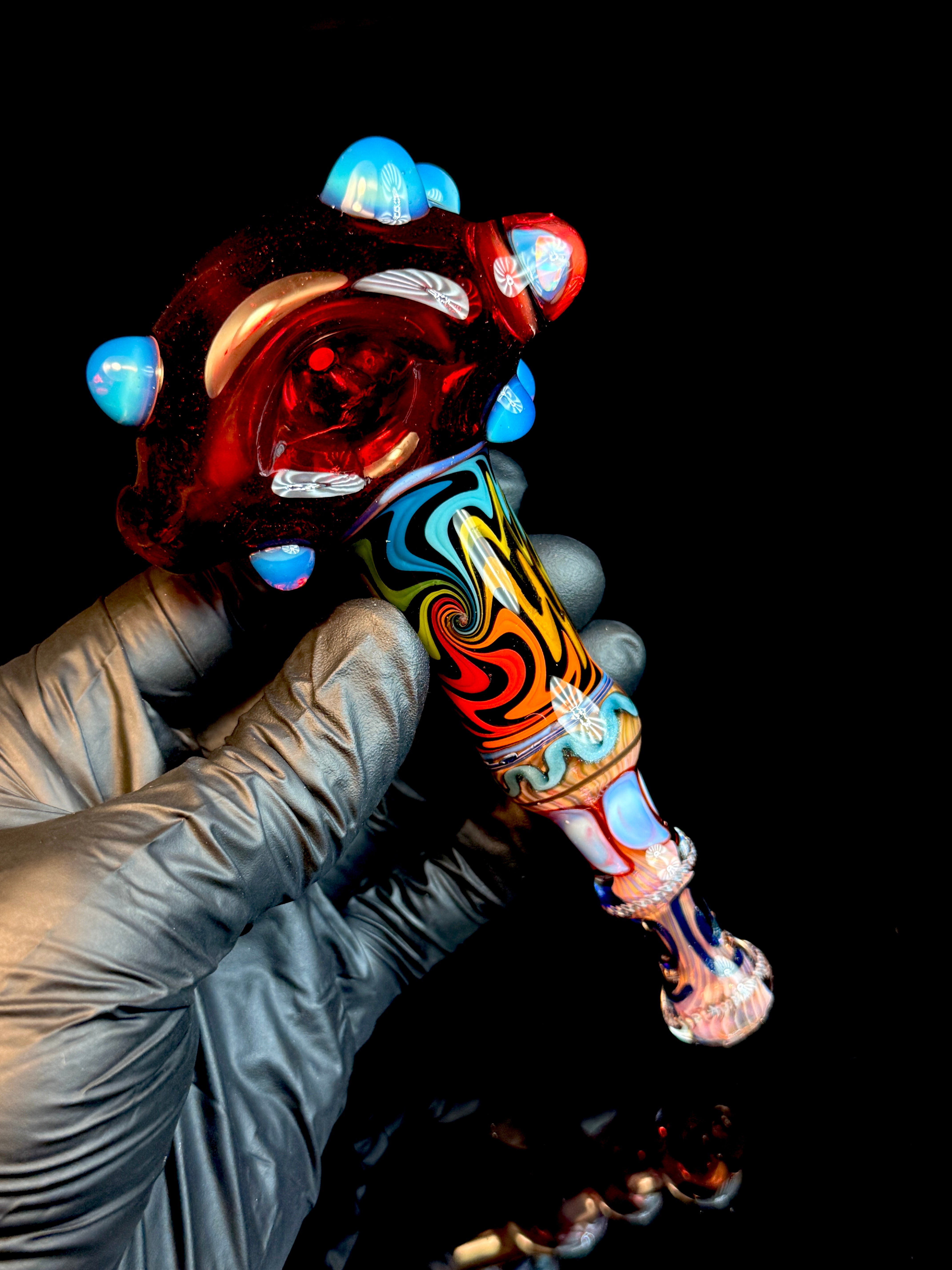 Pomegranate x Black Rainbow Wigwag Pipe
