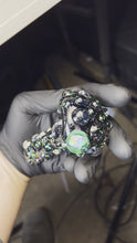 Load and play video in Gallery viewer, Black Crushed Opal glass Pipe
