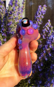 Pink opal glass pipe